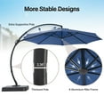 thumbnail image 2 of KAMEROUT 11FT Patio Umbrella with Base, Outdoor Deluxe Curvy Cantilever Umbrella for Patio Pool Deck, Navy Blue, 2 of 8