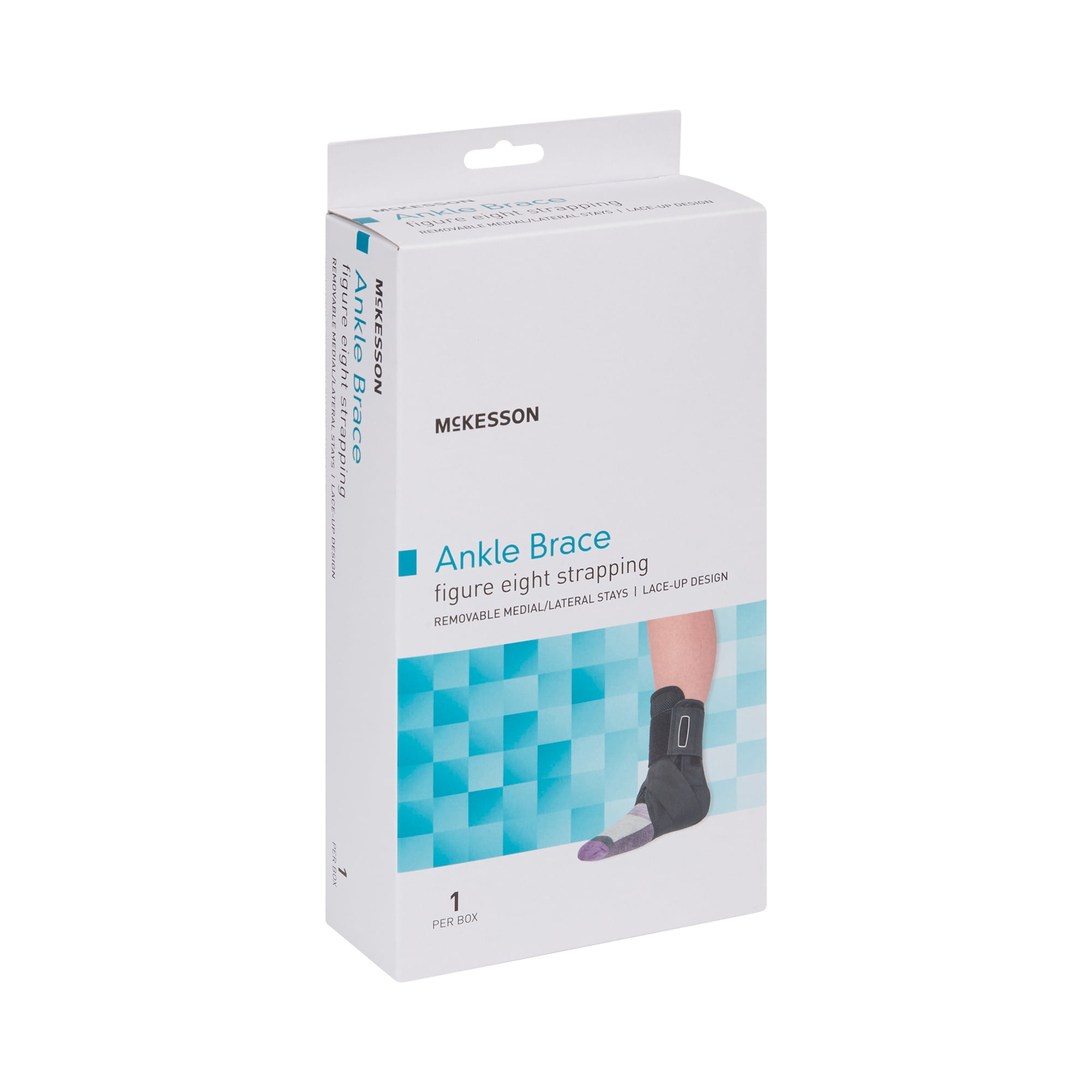 McKesson Lace-Up Ankle Brace with Figure-Eight Strapping, Size Medium, 1 Ct