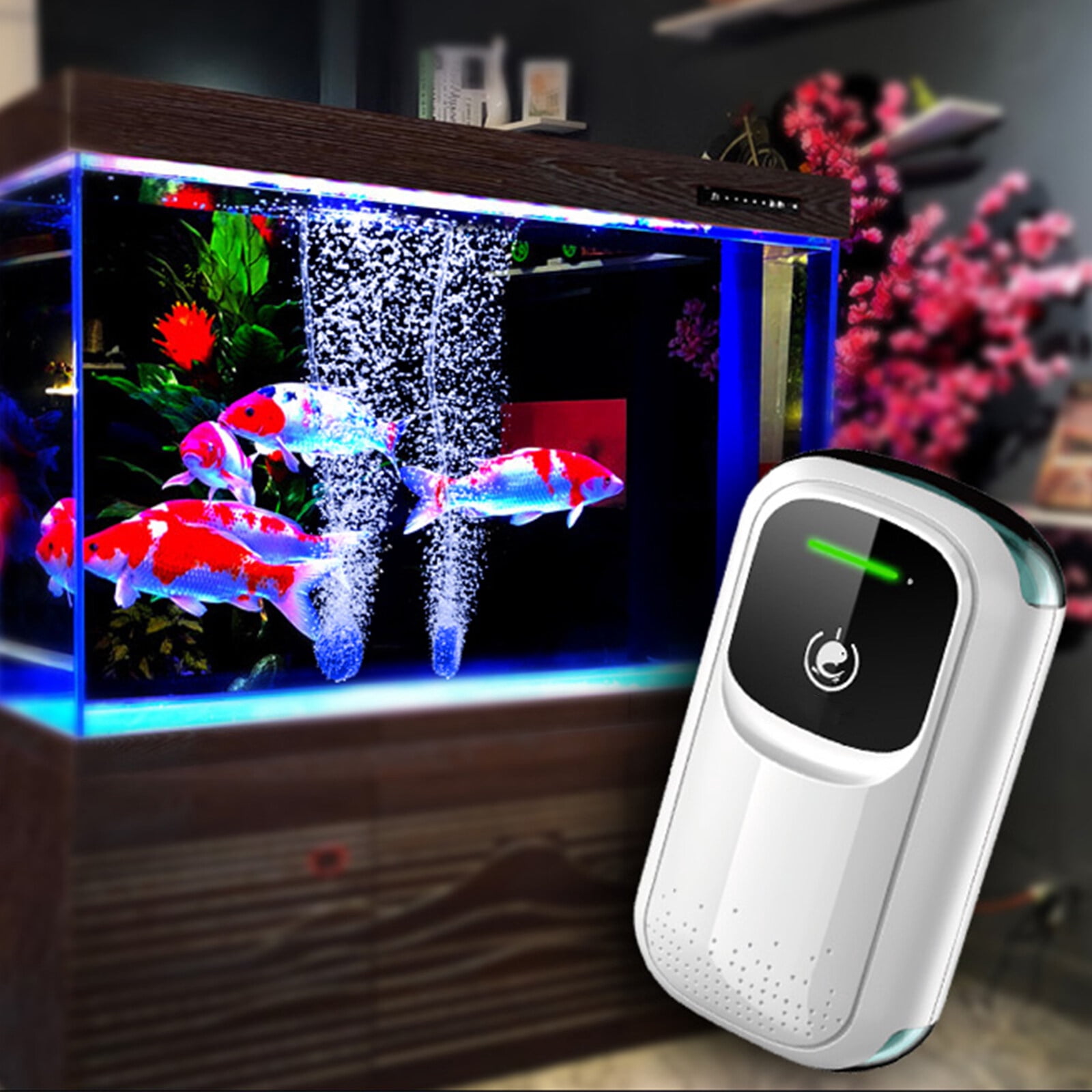 Leyeet Battery Aquarium Air Pump, USB Rechargeable Fish Aerator Pump with Accessories for 5-120 Gallons, Portable Aquarium Bubbler Pump for Fish Tank, Outdoor-Fishing, Power Outages and Emergency
