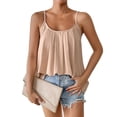 thumbnail image 2 of LOVZFMLL Débardeurs pour Femmes Fille Épicée Débardeur Plissé Polyvalent pour Printemps et Été Débardeur Ample Sans Manches Col Rond, 2 of 8