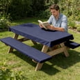 thumbnail image 5 of Patio Table and Bench Cover Set | 3-Piece Waterproof Protective Covers for Picnic Table & Chairs | Navy, White, Gray, Black | 72" x 30" Table & 72" x 12" Chair Covers, 5 of 6