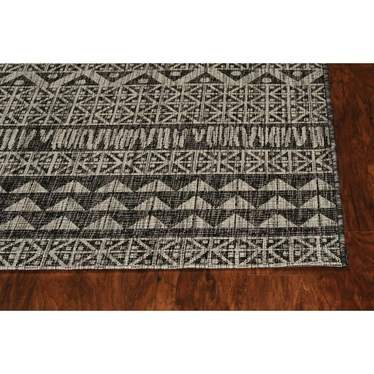 3'X4' Charcoal Machine Woven Uv Treated Tribal Indoor Outdoor Accent Rug 3'X4' Charcoal Machine Woven Uv Treated Tribal Indoor Outdoor Accent Rug