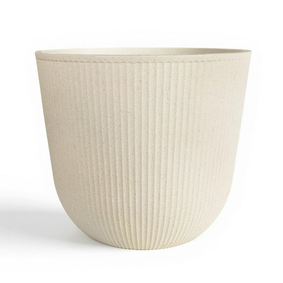 Maceta redonda grande Worth Garden 17,5 cm x 15,5 cm beige