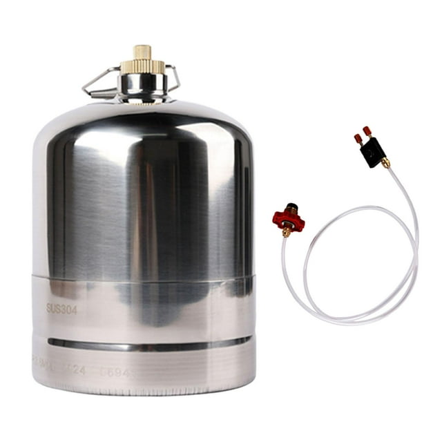 Cilindro de gas inflable de acero inoxidable para estufa de gas, cocina al aire libre, pesca. 1.35L