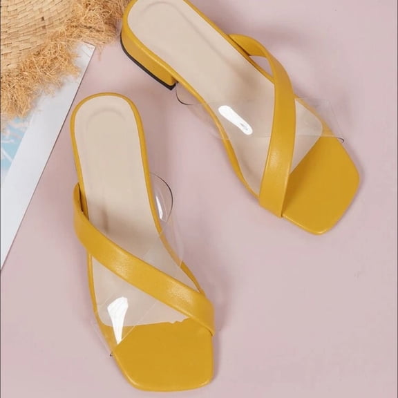 AXXD Women Sandals 9 Summer Flip-flop Sandals Comfortable Fish Mouth Solid Color Shoes