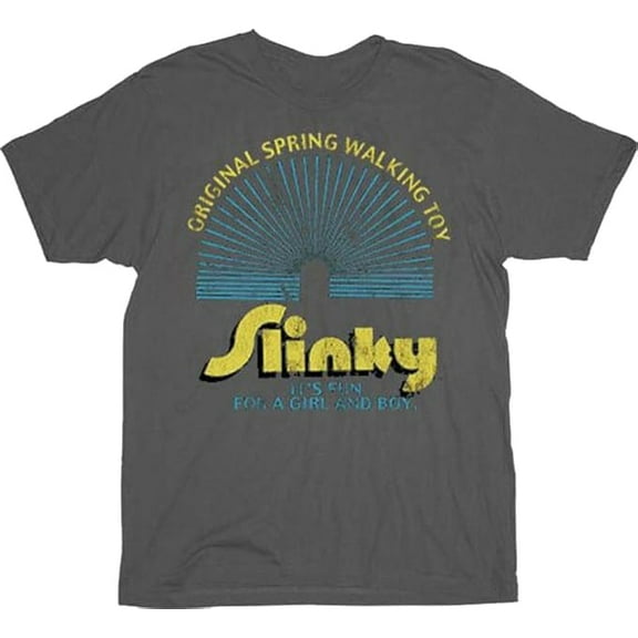 Slinky Spring Walking Gray 90s Retro Funny T-Shirt Tee