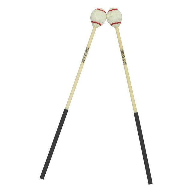 1 mazos de percusión de marimba, mazos de , mazos de medio duro, percusión goma, caja shamjiam Marimba Mallets Yarn Soft