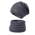 thumbnail image 4 of Unisex Winter Dual Purpose Knit Hat Scarf Set Earflap Windproof Beanie Winter Set for Parents Soft Knit Hat Scarf Quick to Wear with in Arms Hat Scarf, 4 of 5