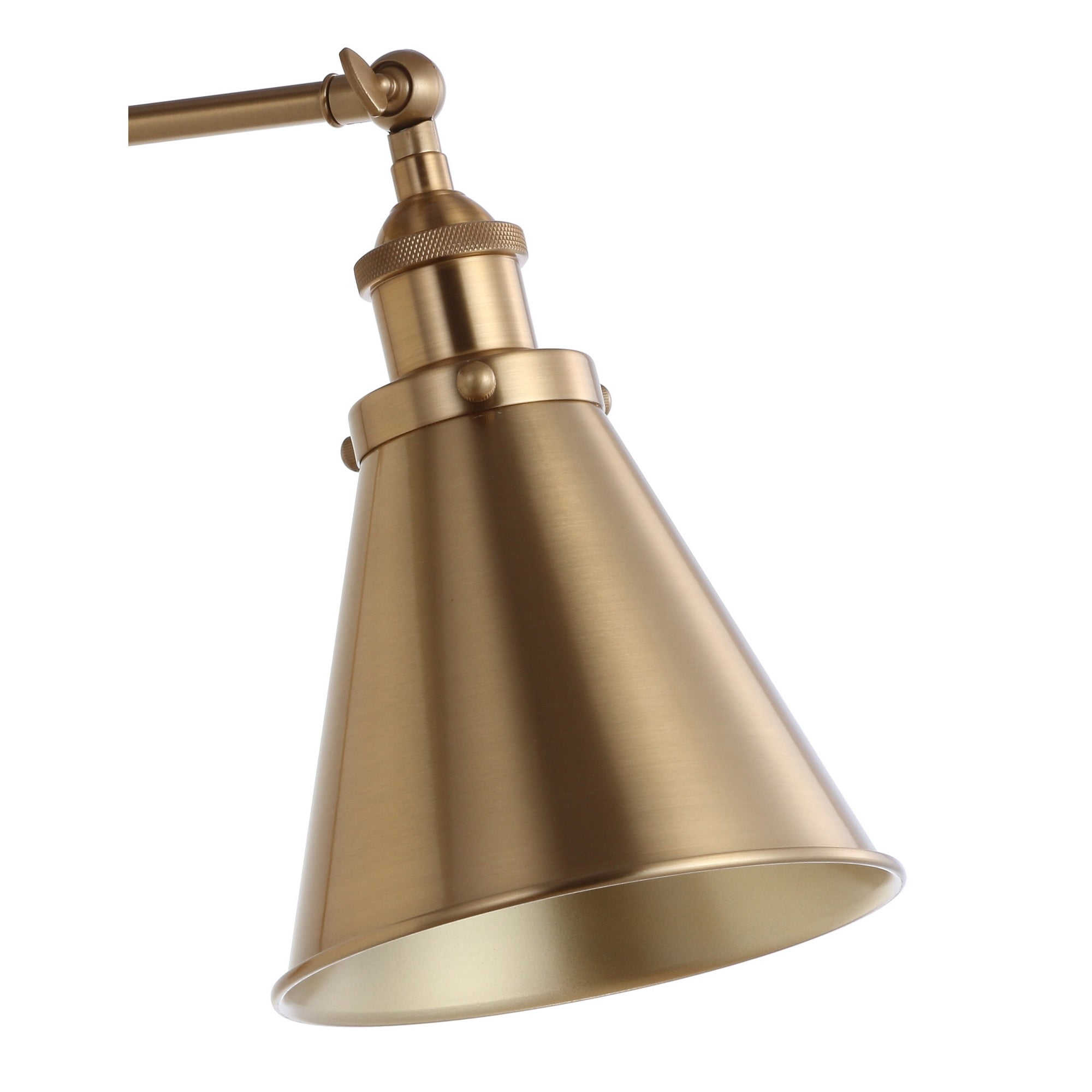 JONATHAN Y Rover 7" Classic Industrial Metal Adjustable Arm LED Wall Sconce, Brass