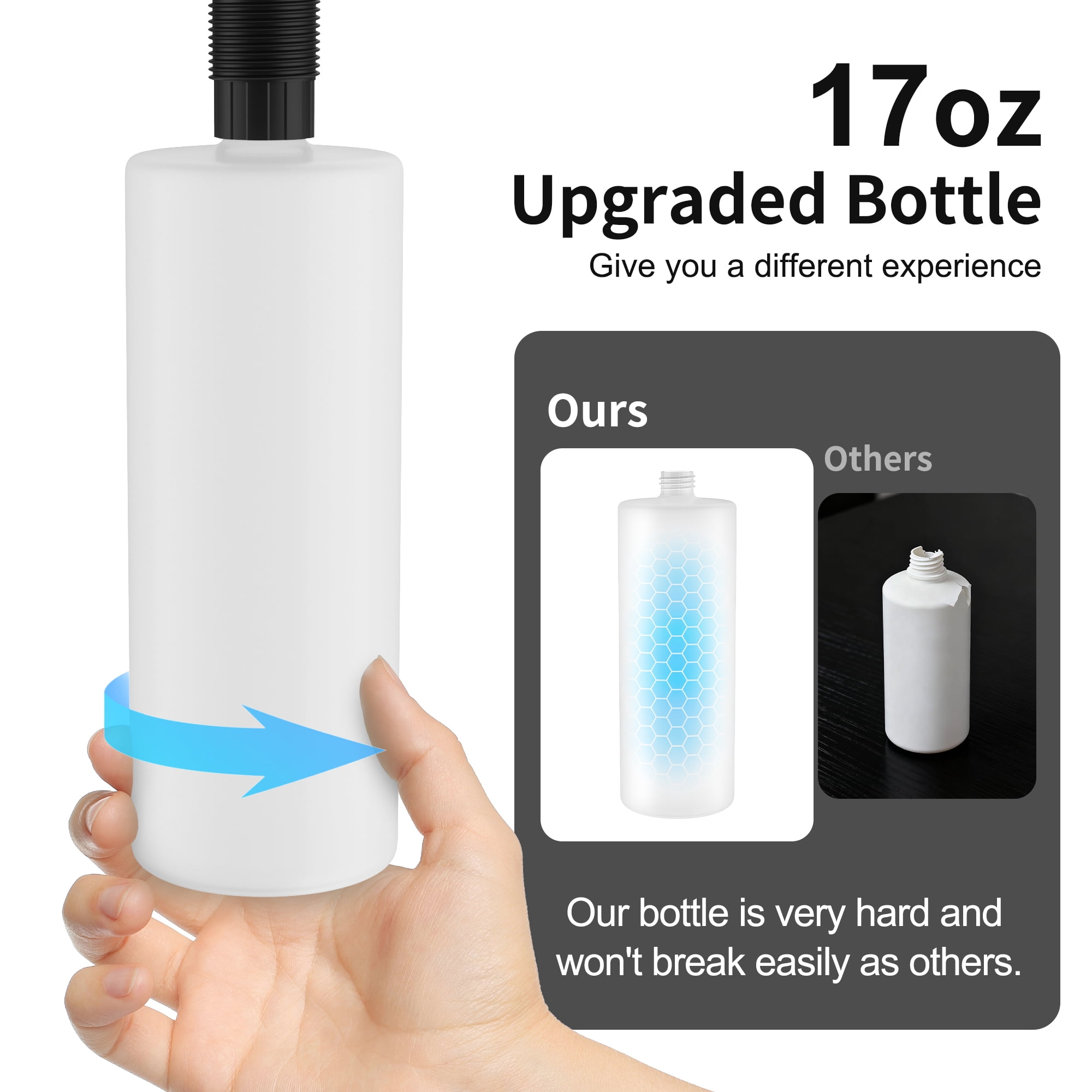 PAIHOME Brushed Nickel Soap & Lotion Dispenser, Built in Stainless Steel Kitchen Sink Soap Dispenser with 17oz Bottle