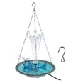 thumbnail image 2 of Cascade Hanging Bird Bath Fountain, Cascading Water Feature with Glass Bowl, Large Birdbath for Hummingbirds, Yard, Garden Decoration (USB,Gray), 2 of 6