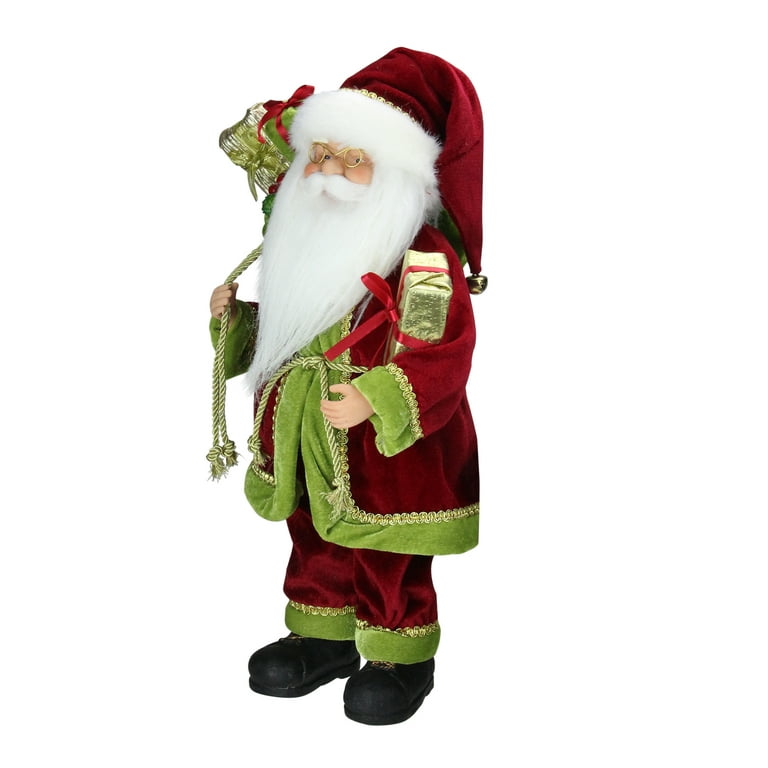 Christmas Bag Toppers (Santa) - 6.5 inch wide - red & green