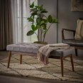 thumbnail image 2 of Christopher Knight Home Flavel Mid-Century Tufted Fabric Ottoman, Grey / Walnut, 2 of 2