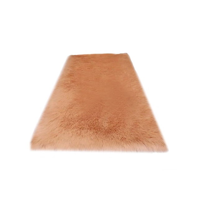 Billuyoard Manta Alfombra Interior Área grande Rectángulo Mesita de noche Antideslizante Cálido Tapete peludo Piso Ventana Silla Decoraciones Decoración del hogar Marrón claro