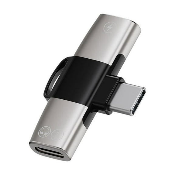 2in1 Dual USB-C TypeC Splitter Adapter to Headphone and Charger For Android Best Z8X3