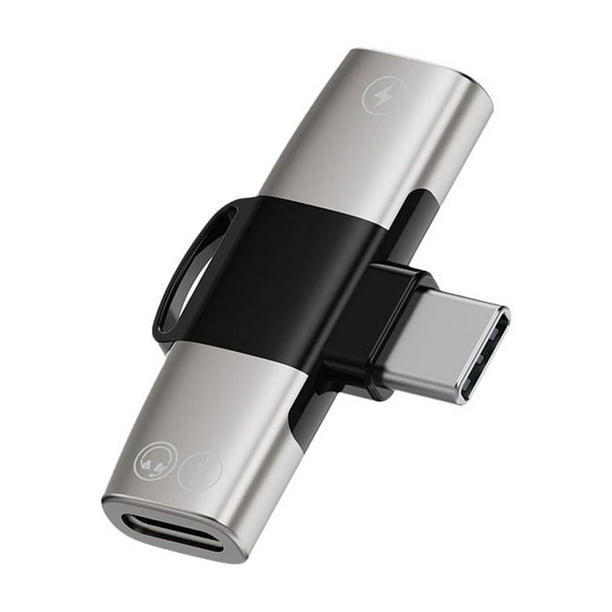 TQEHS Adaptador divisor de doble tipo C a conector auxiliar de audio para auriculares tipo C doble D4J1