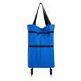 thumbnail image 1 of ZAXARRA 2 in 1 Foldable Shopping Cart, Large Two-Stage Zipper Trolley Bag Grocery Cart with Wheels for Adults, 1 of 7