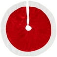thumbnail image 2 of 18" Traditional Red and White Velveteen Mini Christmas Tree Skirt, 2 of 6