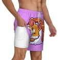 thumbnail image 2 of Kdxio Corgi In Sushi Roll Print Men'S Swim Trunks With Compression Liner 7 Inch Inseam Quick Dry Swim Shorts, 2 of 7