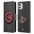 thumbnail image 1 of Head Case Designs Officially Licensed NHL Ottawa Senators Puck Texture Leather Book Wallet Case Cover Compatible with Apple iPhone 11, 1 of 6