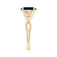 thumbnail image 3 of ANGARA Lab Grown 2 Ct Blue Sapphire Celtic Knot Engagement Ring in 14K Yellow Gold for Women (Size-9x7mm) | September Birthstone, Anniversary, Jewelry Gift for Women | Lab Grown Blue Sapphire Ring, 3 of 8