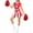 Red, variant on 4 Piece Cheerleading Outfit for Women Crop Top Mini Skirt Pom Poms and Socks Adult Cheerleader Uniform Clothing for Performance Celebration L Black