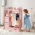 thumbnail image 6 of Kids Dress Up Storage with Mirror, Costume Organizer with Hanging Rod, 3 Shelves & 2 Bins, Dress Up Closet Armoire for Kidroom & Playroom, 6 of 6
