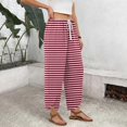 thumbnail image 4 of AzureSilk Women Casual Wide Leg Pants Loose Straight Leg Trousers with PocketPalazzo Pants Cropped Spring Summer Vacation Outfits Fashion Clothing Beach Clothes, 4 of 5
