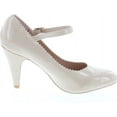 thumbnail image 6 of Bella Marie Women's Mary Jane Ankle Strappy Scalloped Mid Heel Dress Pump, 6 of 7