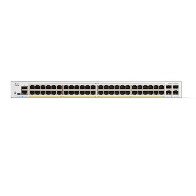 Switch Cisco Gigabit Ethernet Catalyst 1200, 48 Puertos PoE+ 10/100/1000Mbps + 4 Puertos SFP+, 375W, 176 Gbit/s, 8000 Entradas - Administrable.