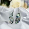 thumbnail image 2 of AeraVida Chic Casual Abalone Shell 925 Sterling Silver Dangle Earrings,19x69mm, 2 of 6