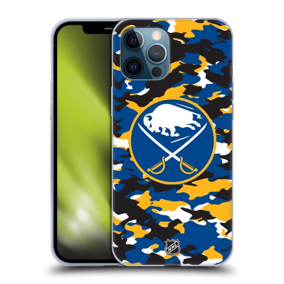 Head Case Designs Officially Licensed NHL Buffalo Sabres Camouflage Soft Gel Case Compatible with Apple iPhone 12 Pro Max