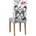 thumbnail image 4 of KXMDXA Traditional Tattoo Flash Bulldog Pug Dog Stretch Chair Cover Protector Seat Slipcover for Dining Room Hotel Wedding Party Set of 4, 4 of 6