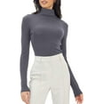 thumbnail image 1 of GHSDFBB Chandails à Col Roulé Simulé pour Femmes Manches Longues Mode Automne Basique Ajusté sous-Vêtements Thermiques Doux, 1 of 5