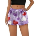 thumbnail image 4 of Womens Pajama Shorts Heart Print Flannel Bottoms Drawstring Waist Lounge Casual Comfy Spring Sleep Shorts 2025 M Polyester, 4 of 4