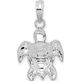 thumbnail image 4 of Sterling Silver Polished Sea Turtle Pendant (Width 12) (Length 22) - Jbsp, 4 of 5