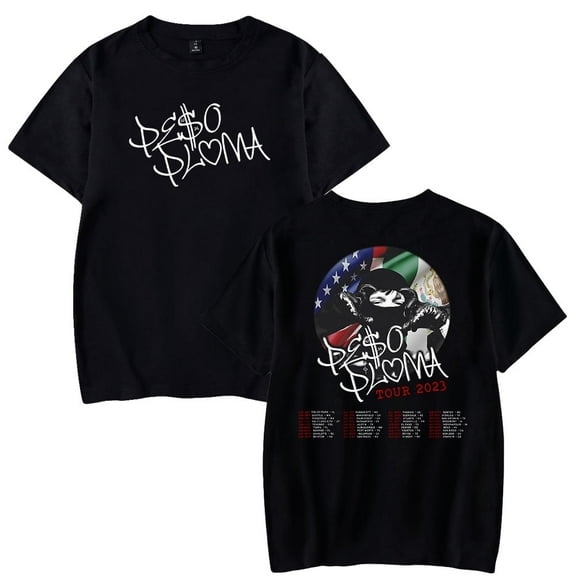 Peso Pluma Rapper HipHop Merch 2023 Tour T-shirt Women Men Summer Crewneck Short Sleeve Tee Streetwear