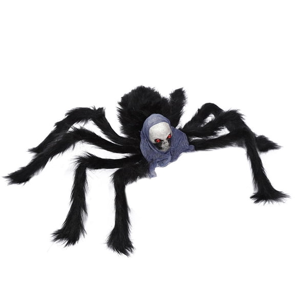 2PCS Halloween Decorations Clearance! 30" Super Scary Spider with Skeleton Decor, Halloween Props, Haunted House Party Decor for Yard Indoor Outdoor Classroom - Blue