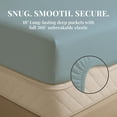 thumbnail image 5 of Sacred Thread Rayon Derived from Bamboo Sheets California King Size, 18'' Deep Pocket Cooling Sheets for Hot Sleepers, 6 PC Cooling Sheets (California King Size) (Sky Blue), 5 of 9