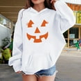 thumbnail image 2 of KAUOD Youth Cotton Pumpkin Hoodies Thick Warm Fleece Halloween Pullover Hoodie Sweatshirts Teen Kids Girls Oversized Tops, 2 of 8