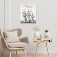 thumbnail image 4 of Pink and Green Floral Canvas Wall Art for Living Room, Flower Eucalyptus Butterfly and Inspirational Quotes on Wood Pictures Wall Decor Wildflower Nature Plant Framed Wall Art,12L X 12W Inches, 4 of 6