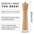 thumbnail image 2 of Unique Bargains 10.4" Pepper Grinder Adjustable Coarseness Wooden Wood Color, 2 of 7