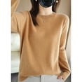 thumbnail image 4 of JIKNTTR Womens Sweaters Casual Long Sleeve Shirts Fashion Warm Knit Soft Comfy Bottoming Shirt Trendy Pullover Sweater Tops Fall Thermal Underwear Tops, 4 of 5