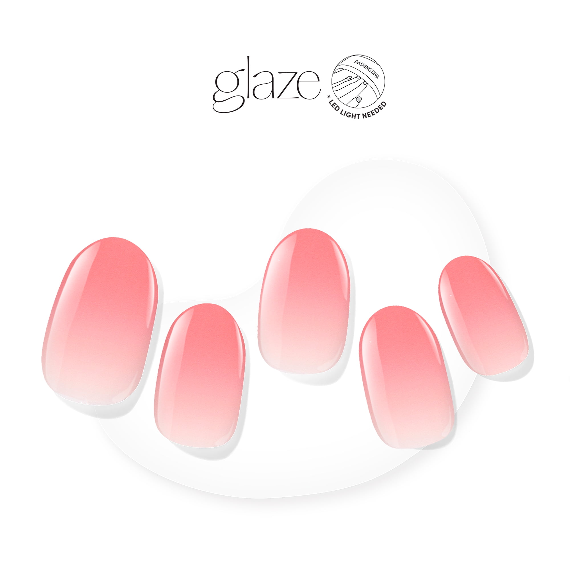 Dashing Diva Glaze Semi-Cured Gel Nails, Rosewater Glam, 32 Count