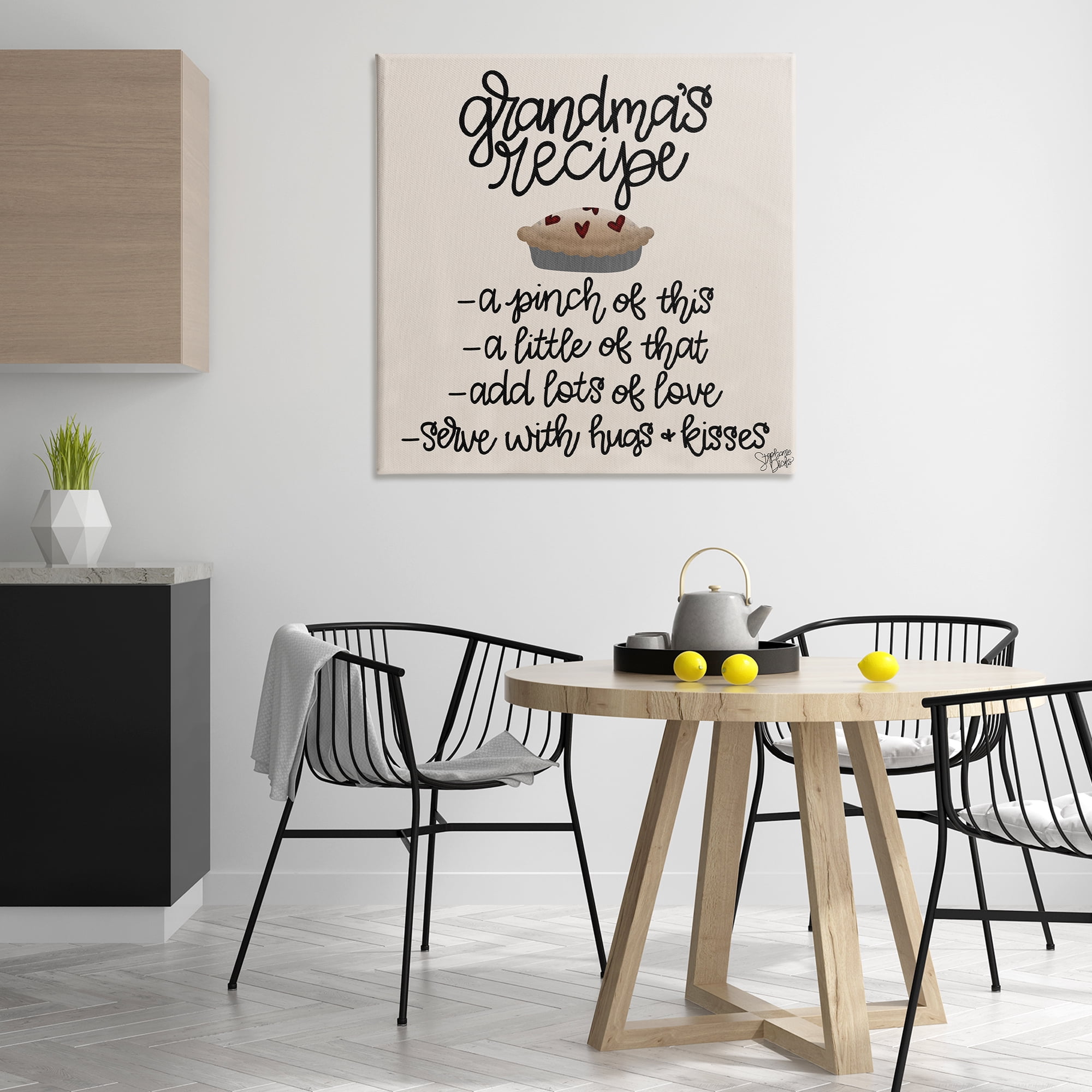 Stupell Industries Grandma's Dessert Recipe Food & Beverage Painting Wrapped Canvas Art Print Wall Art, 36 x 36