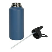 Ozark Trail 32 oz Stainless Steel Insulated Flip-Straw Water Bottle, Indigo Blue