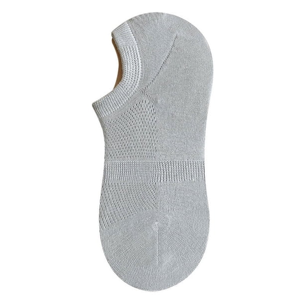 Zhuge 3 pares de calcetines invisibles para hombre, antideslizantes, de silicona, con absorción de humedad, de corte bajo, invisibles, informales, color gris claro
