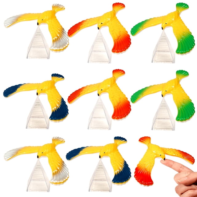 Juego de pájaros equilibradores Hiawbon de 8 piezas, demostración de física, 13 cm
