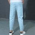 thumbnail image 5 of Babcutegg Kid Boys Pants High Waist Back to School Wear Side Pockets Kids Outfit Light Blue Size 4, 5 of 8