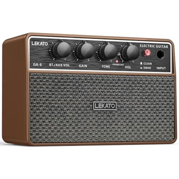 10W Mini Guitar Amp, Portable Electric Guitar Amplifier with Clean/Overdrive Channel, Headphone Jack, AUX Input, Bluetooth, Rechargeable Amp for Home and Travel Practice$$Music